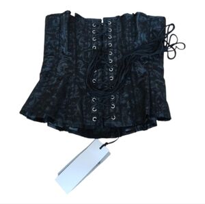 Vintage Goth Collection NWT Black Lace-Up Corset Size 28